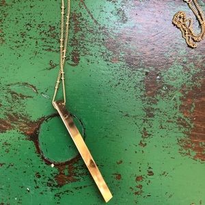 Gold Triangle Bar Necklace